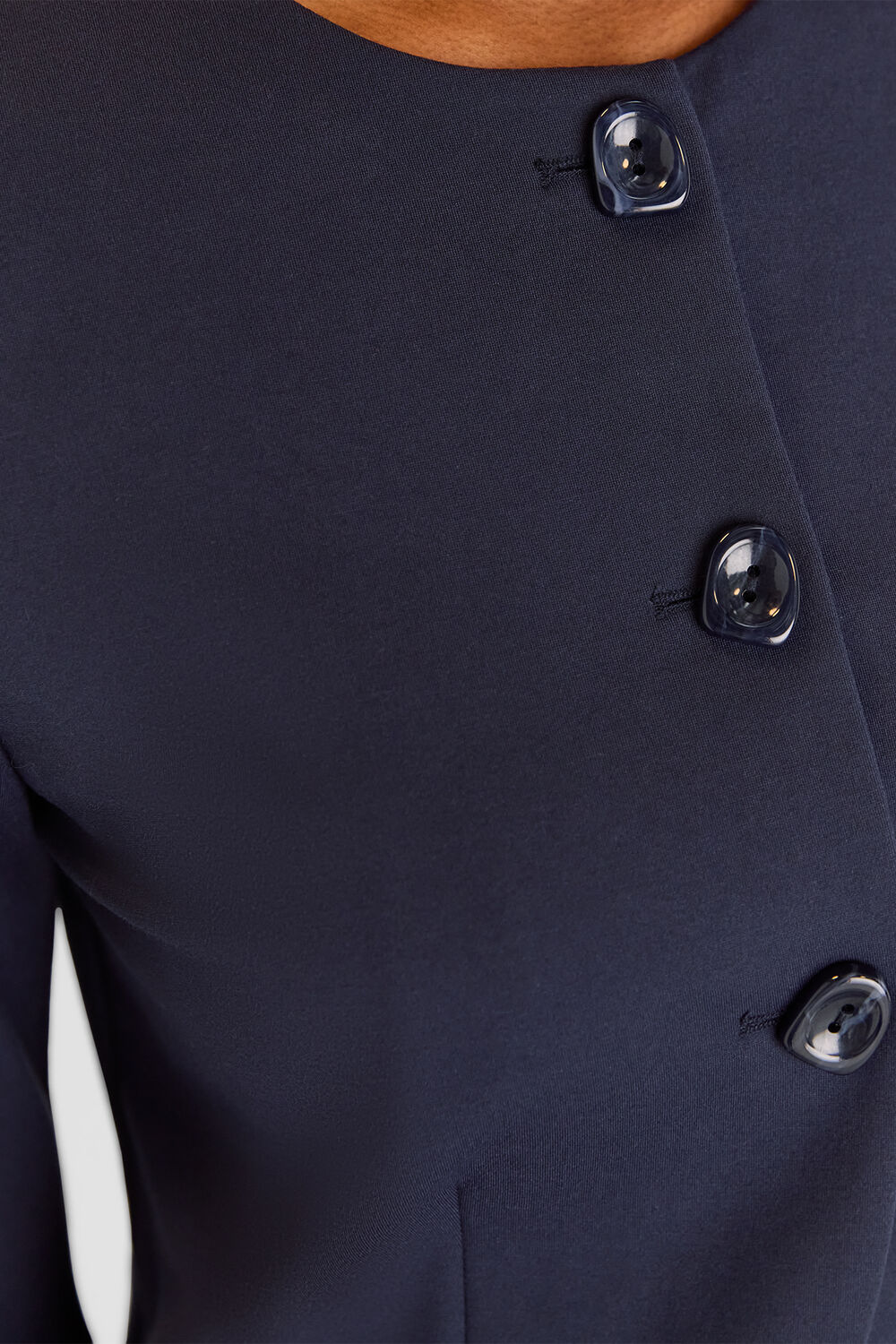 Navy Anne Ponte Button Jacket