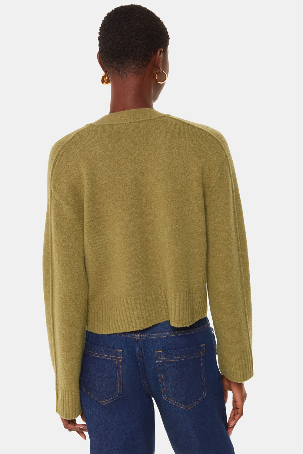 Sage Green Wool Mix Pocket Cardigan