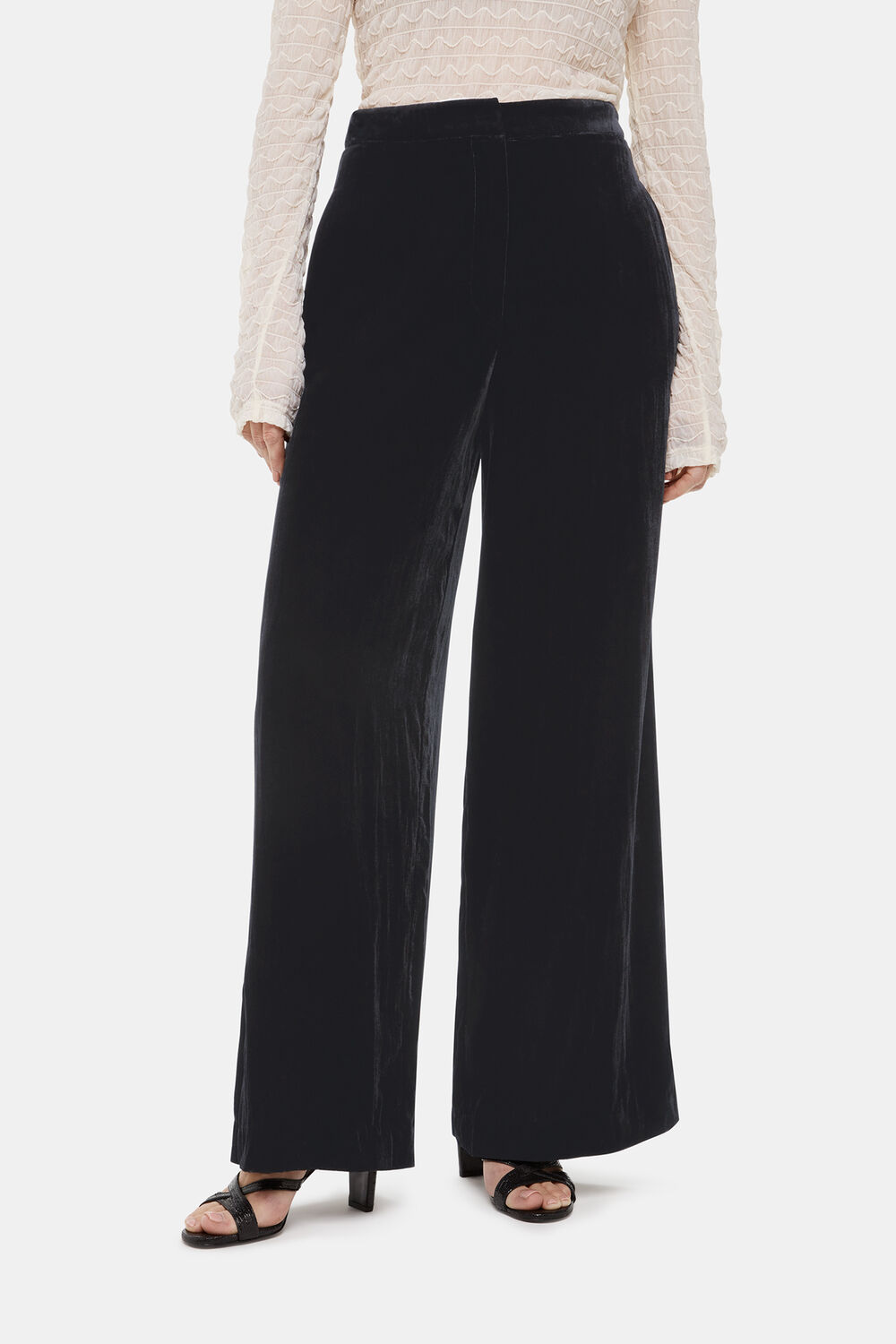 Petite Full Length Velvet Trouser