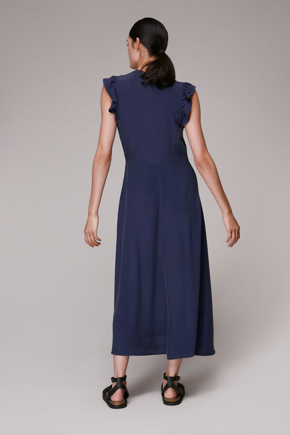 Frill Sleeve Button Dress