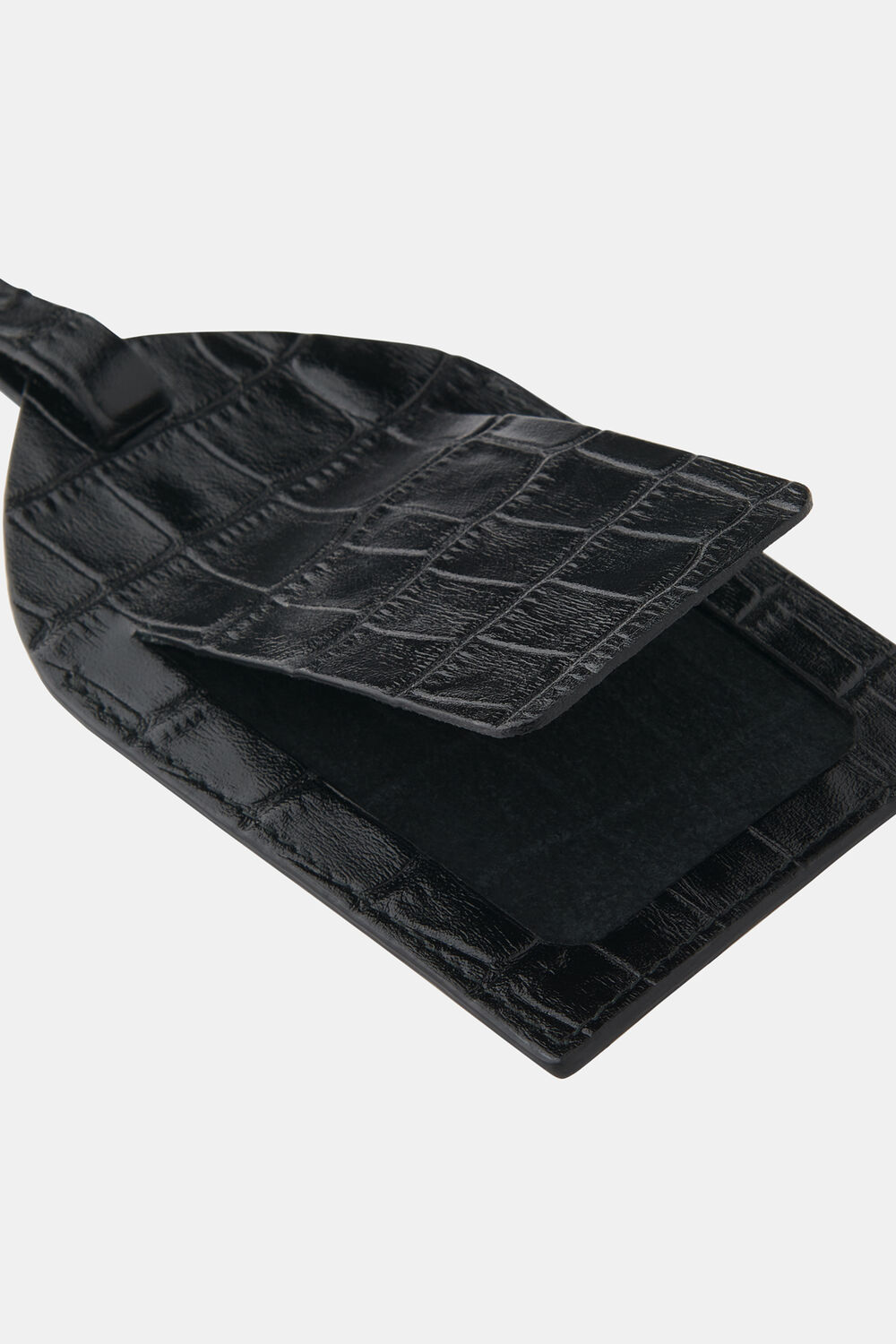 Black Shiny Croc Luggage Tag
