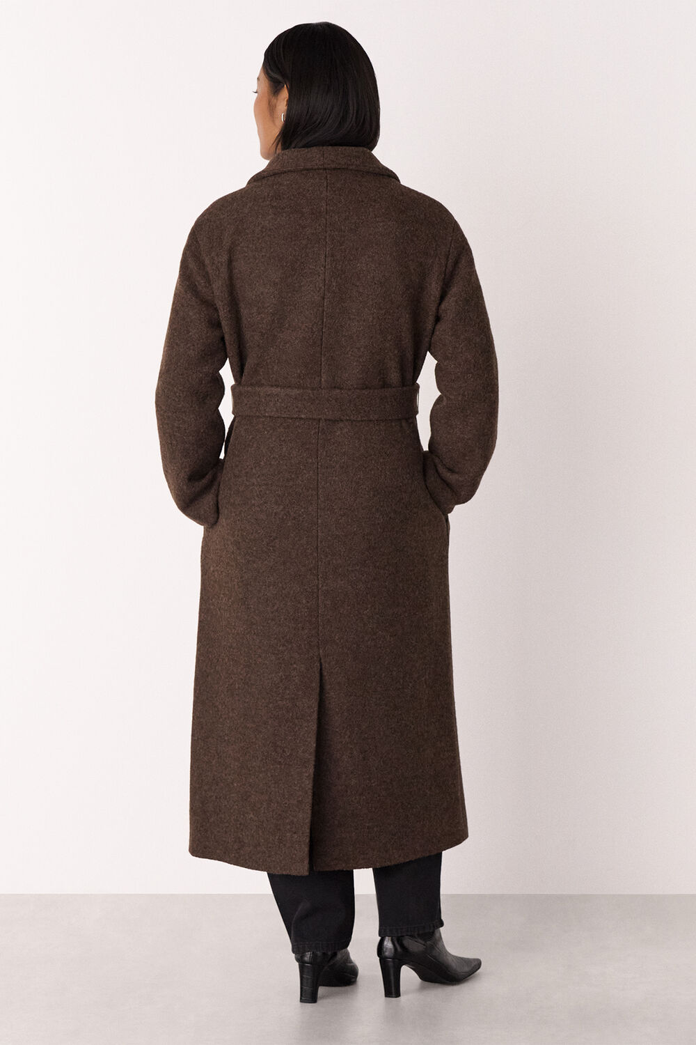 Taupe Petite Morgan Funnel Neck Coat