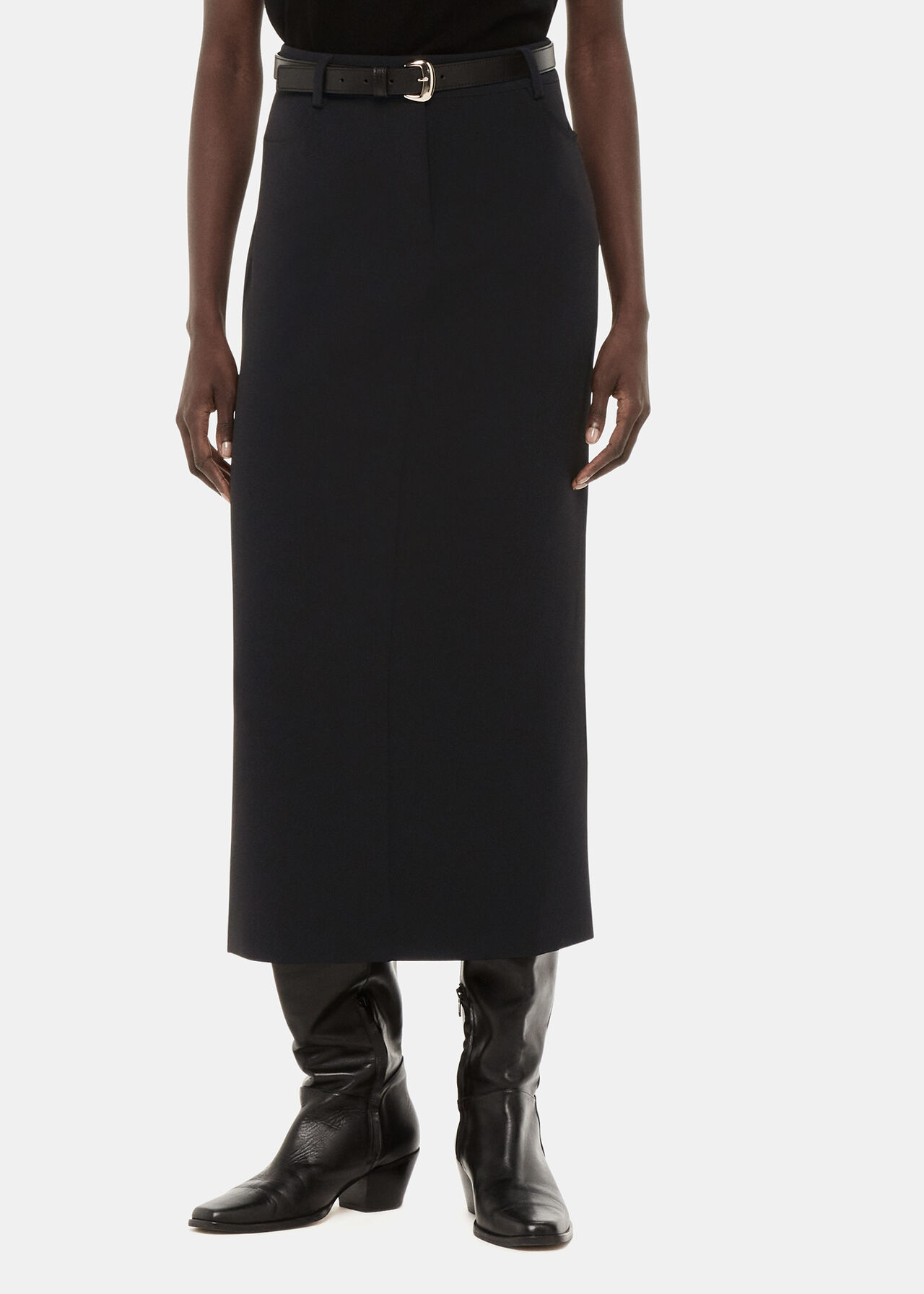 Black Abigail Tailored Midi Skirt | WHISTLES
