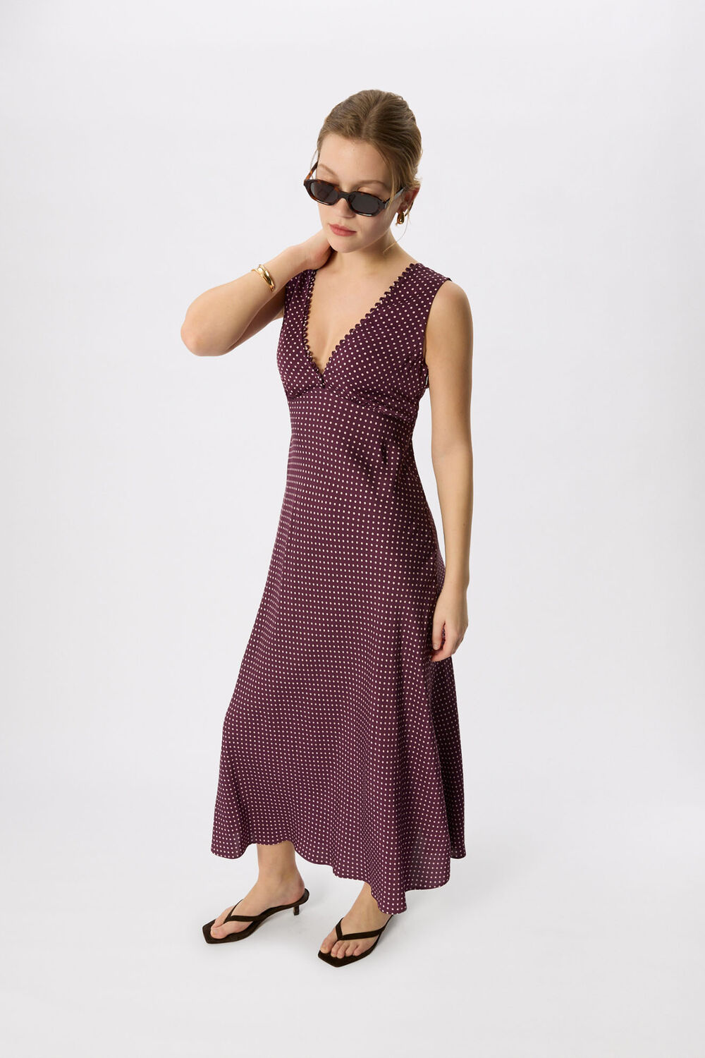 Purple Mini Spot Sleeveless Dress