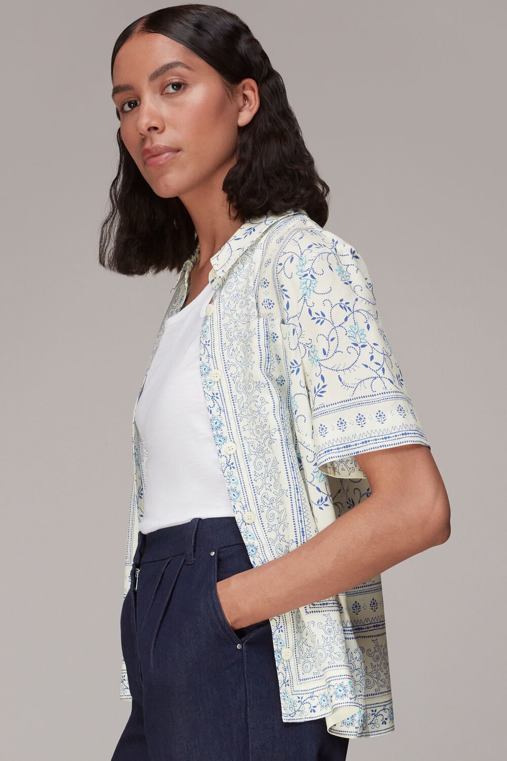 Bandana Print Bowling Shirt