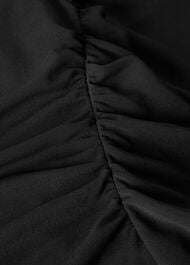 Ruched Cowl Neck Jersey Dress