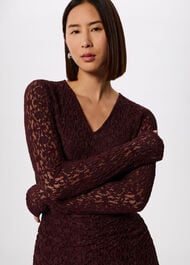 Ruched Bodice Lace Dress