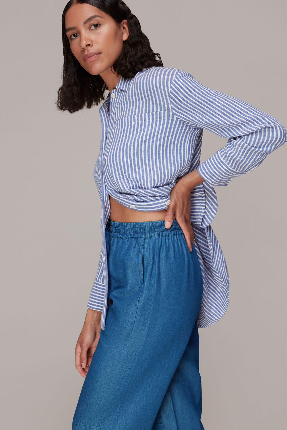 Lucy Chambray Barrel Trouser