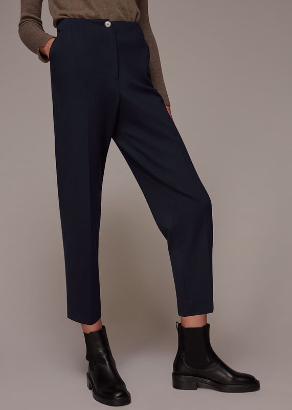 Navy Lila Tapered Ponte Pants 