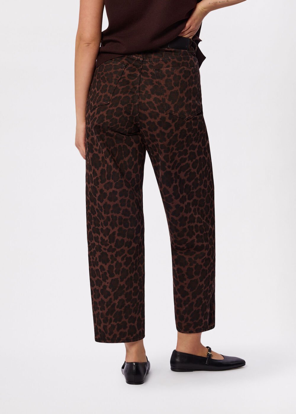 Leopard Print Barrel Jean