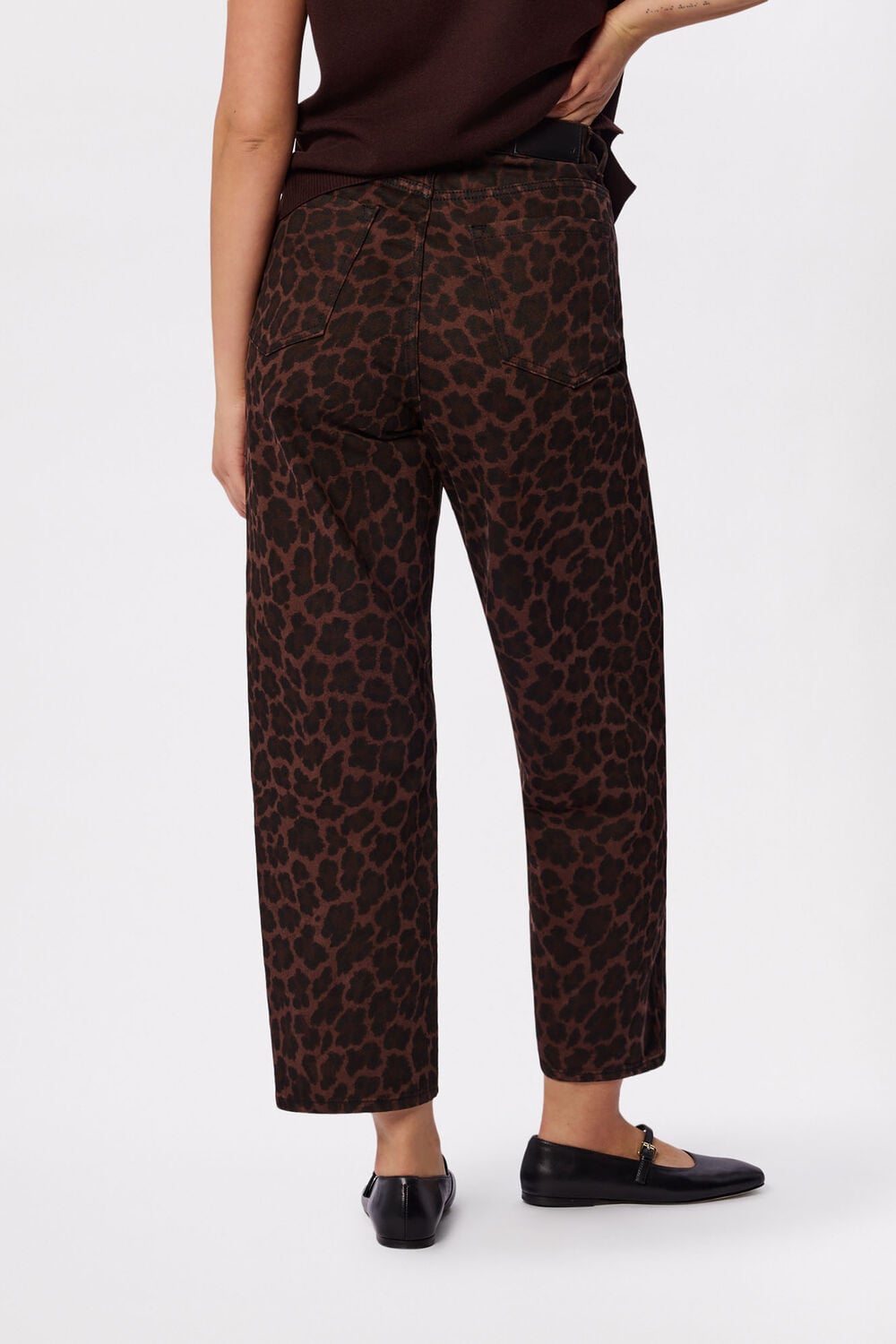 Leopard Print Barrel Jean