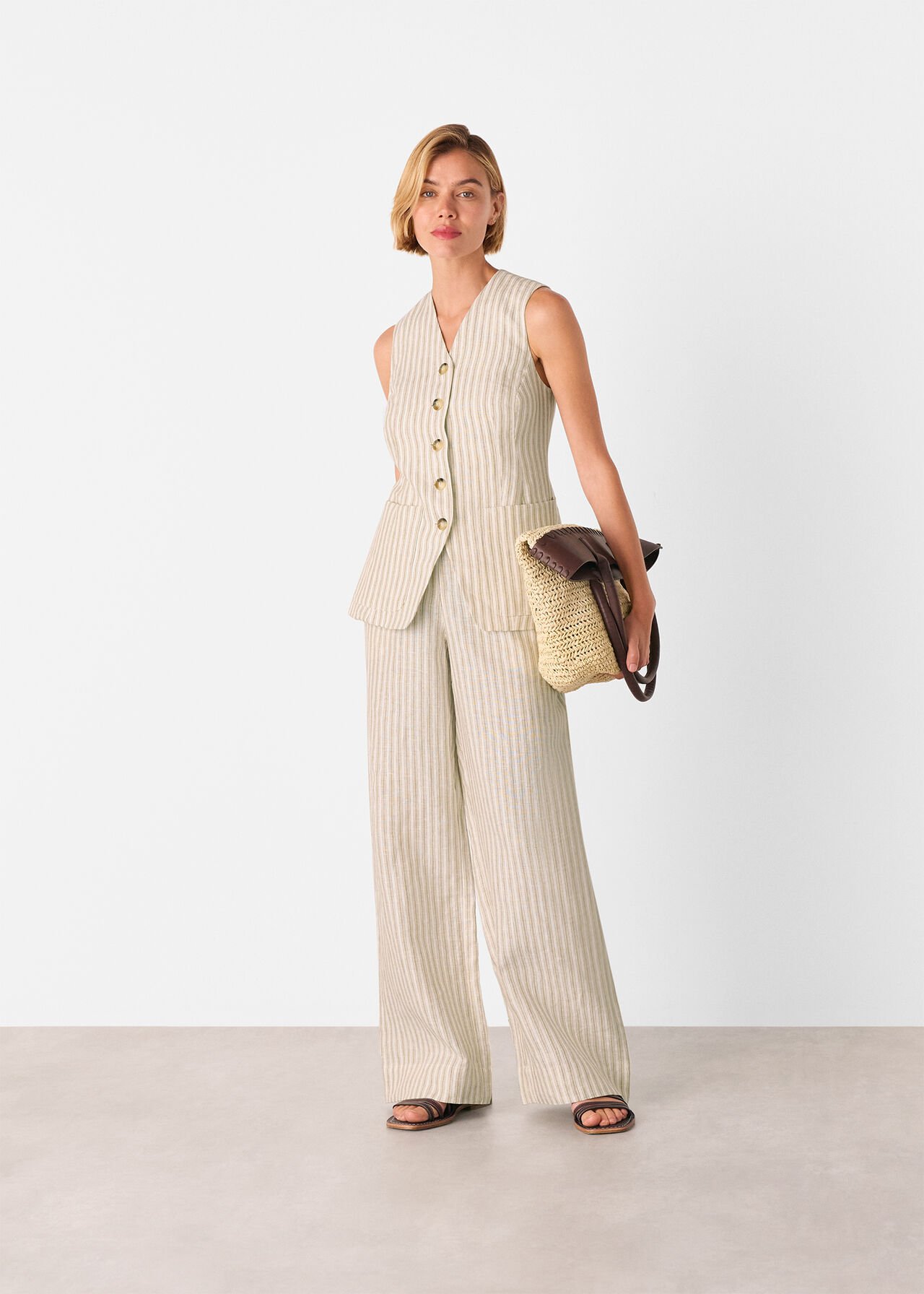 Linen Stripe Trouser