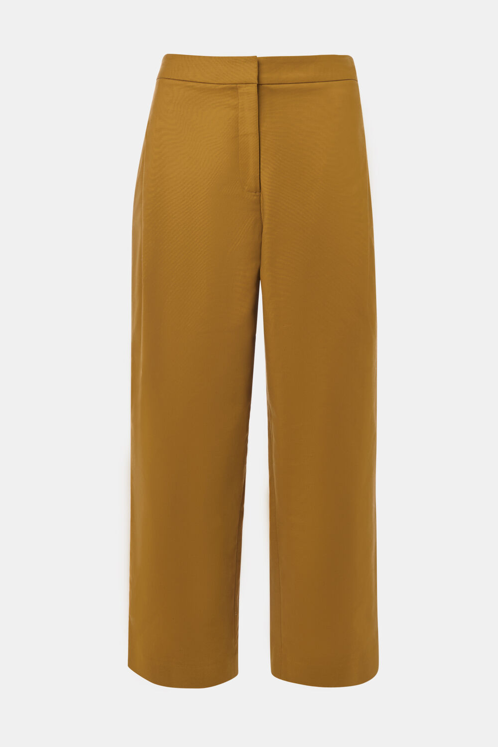 Camel Side Pleat Tapered Trouser