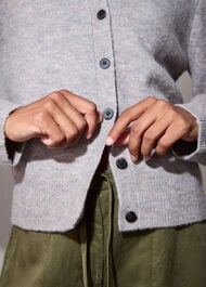 Wool Mix Puff Sleeve Cardigan