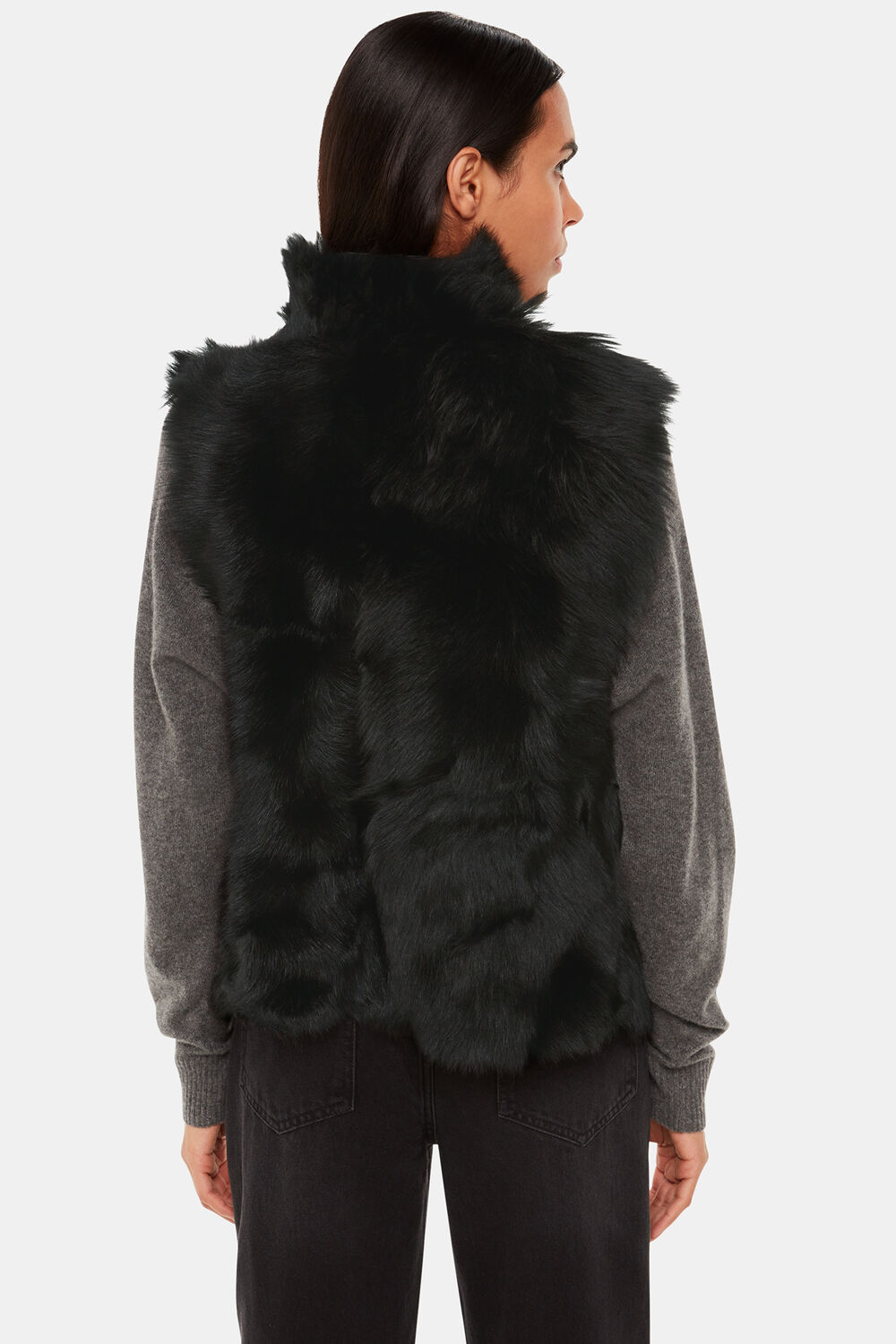 Black Short Toscana Sheepskin Gilet