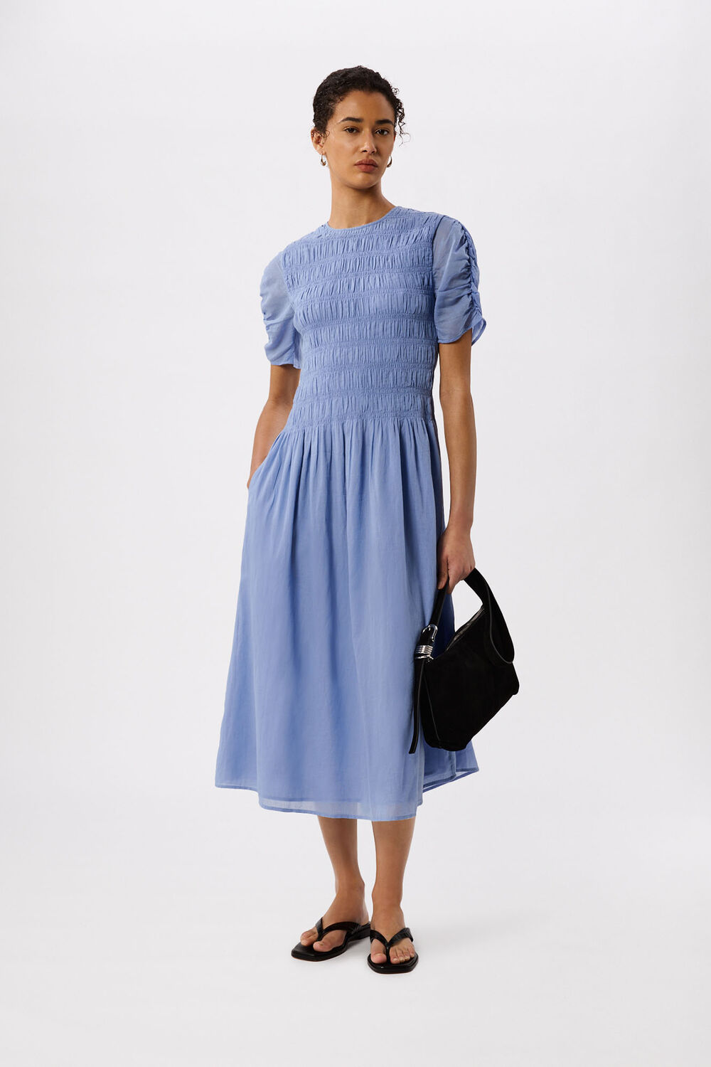 Pale Blue Avery Smocked Dress