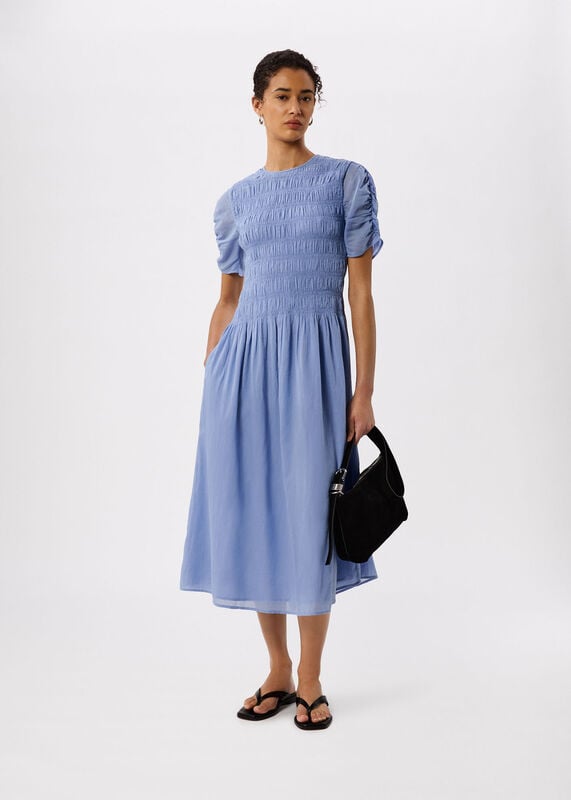 Pale Blue Avery Smocked Dress