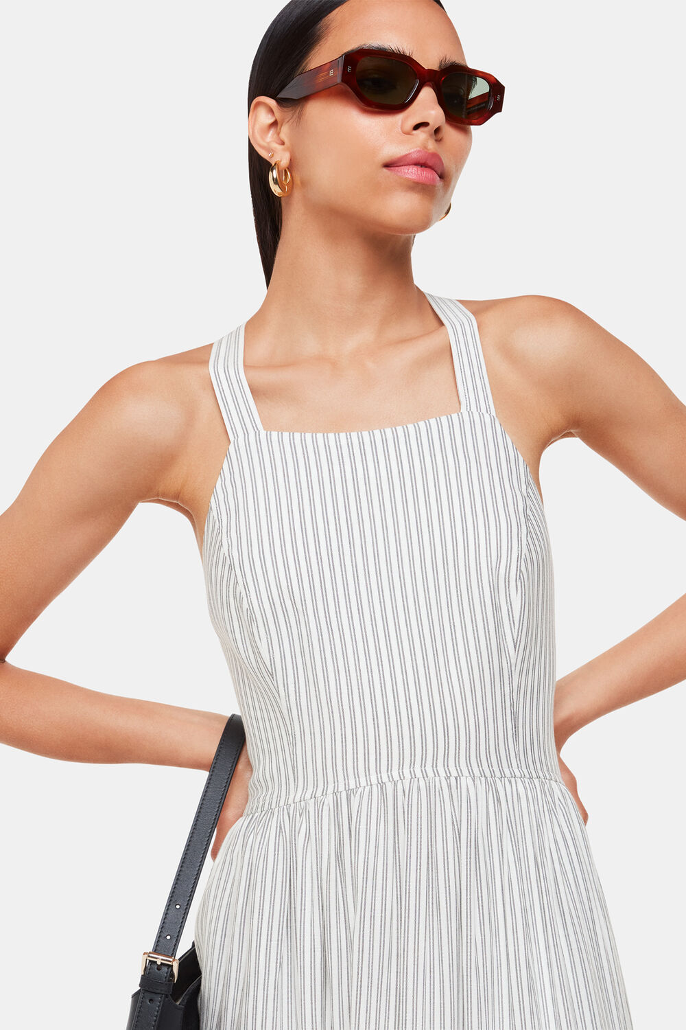 Ivory Luna Stripe Midi Dress