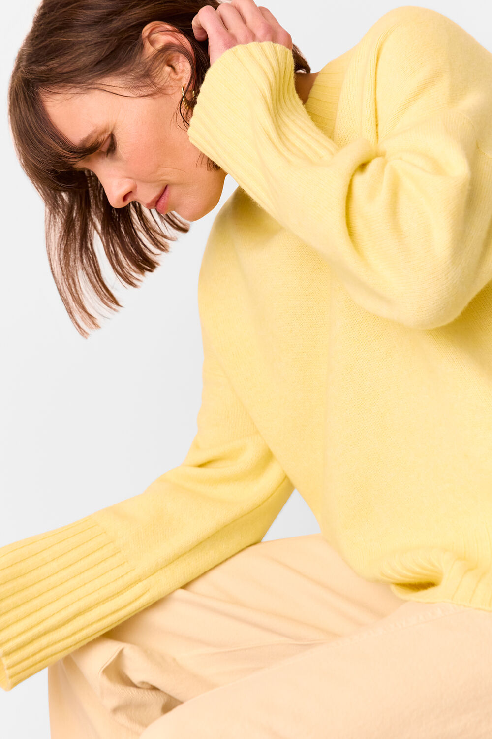Wool Ribbed Cuff Knit
