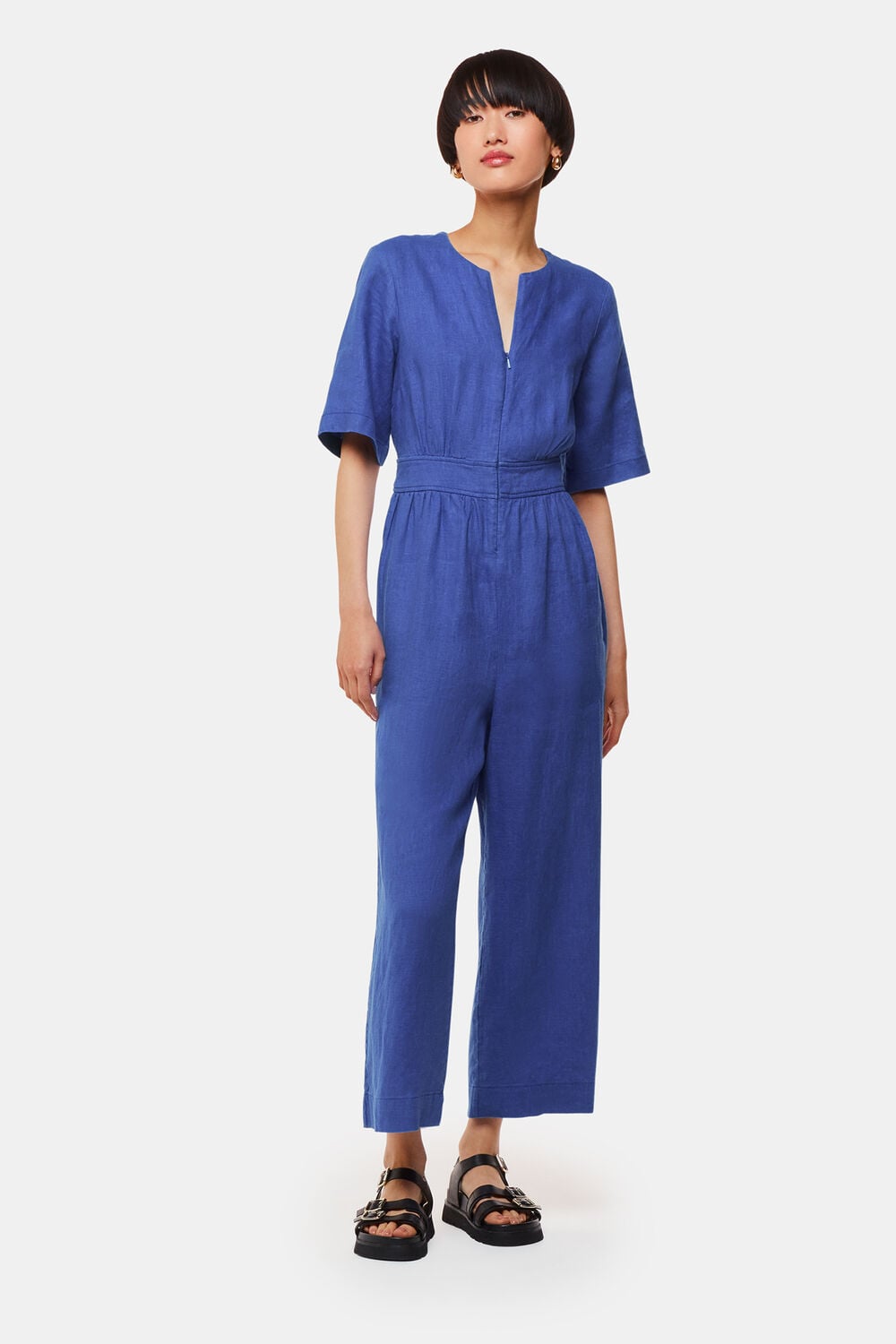 Cobalt Blue Cosima Linen Jumpsuit