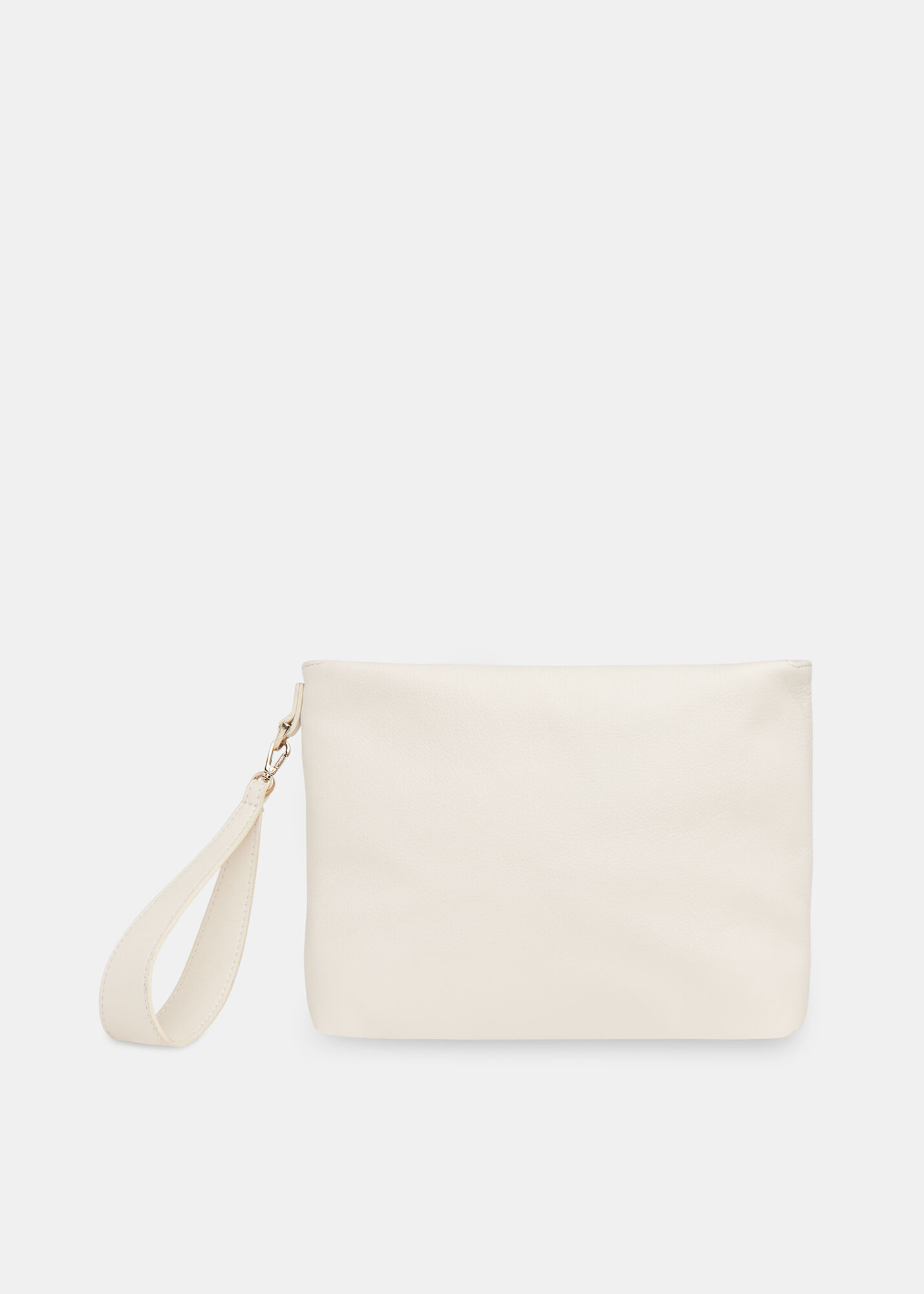 Ivory leather clutch bag online