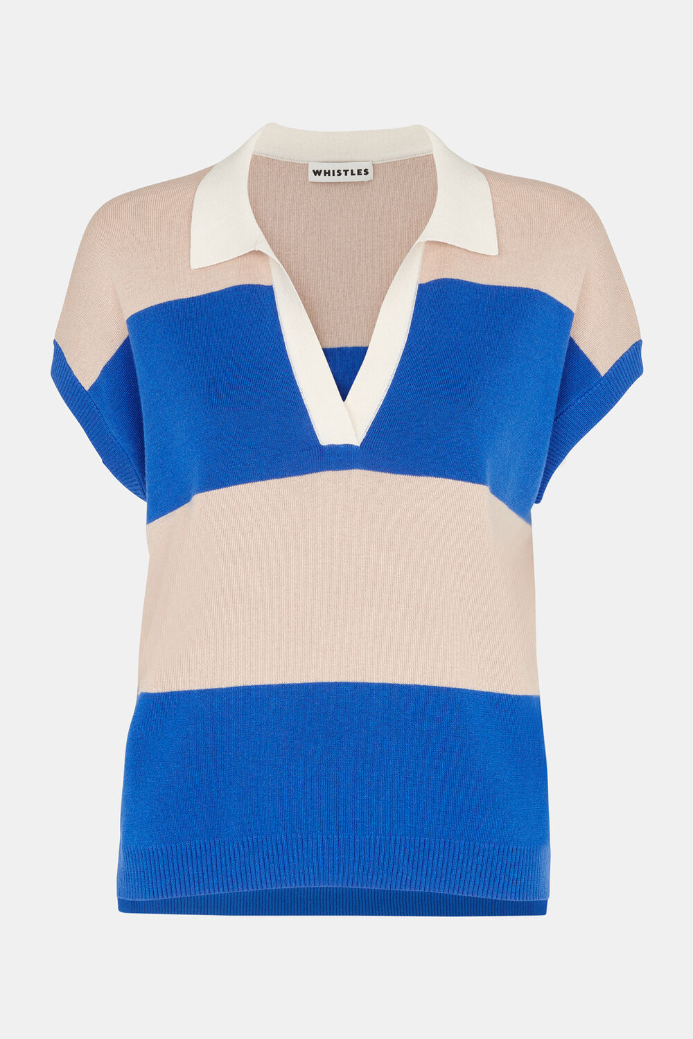 Blue Stripe Lyla Knitted Polo
