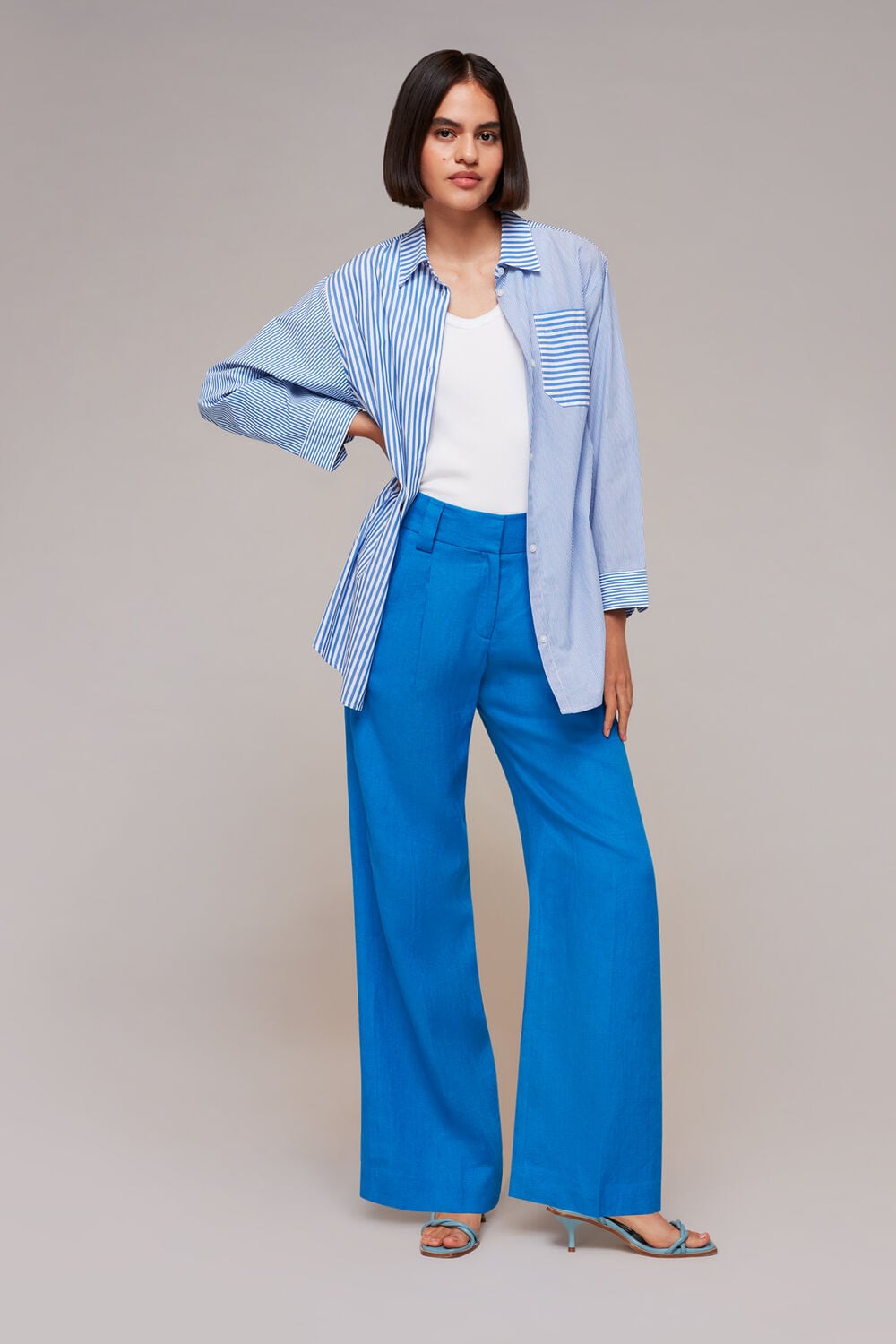 Blue Leonie Linen Trouser
