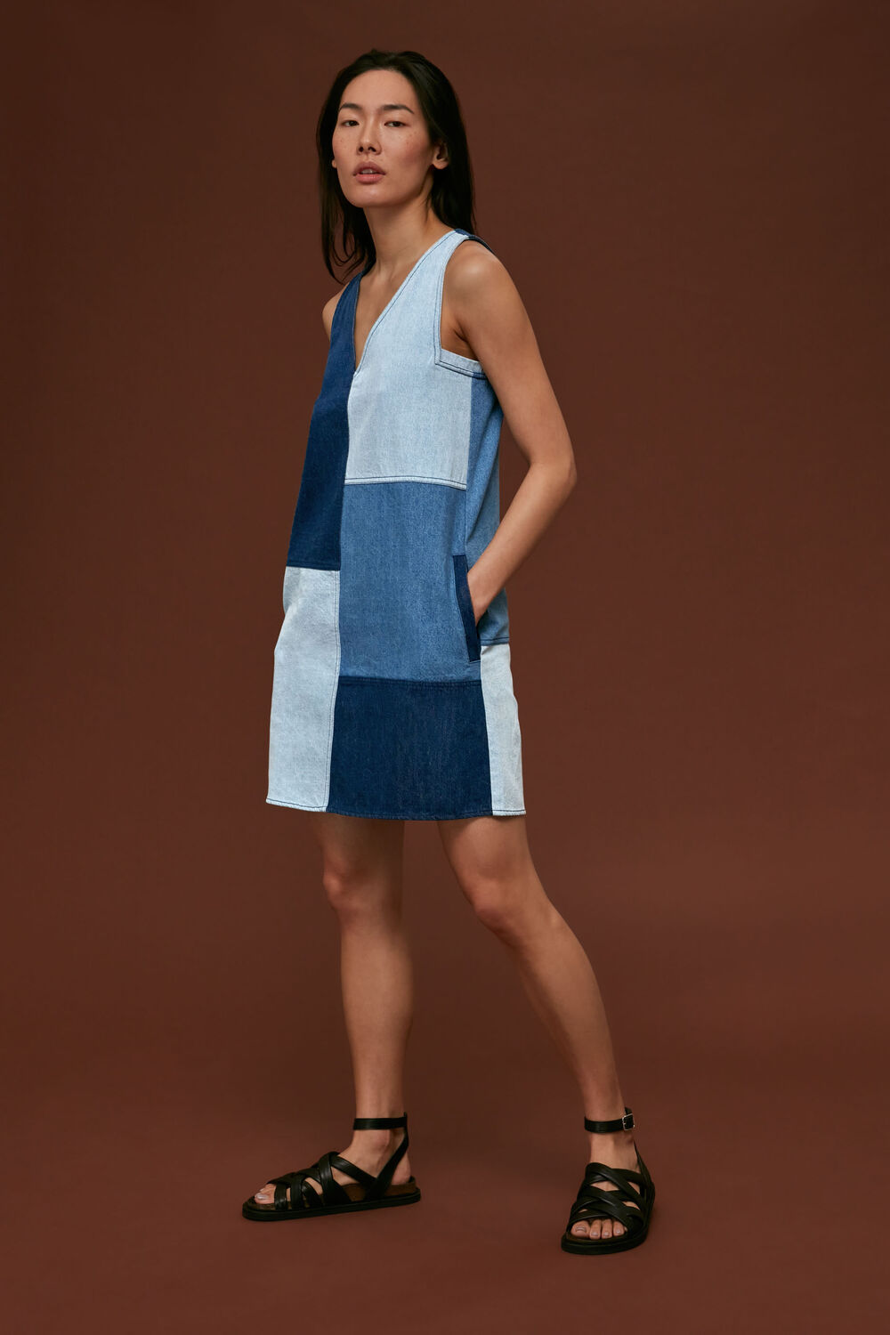 Patchwork Denim Dress