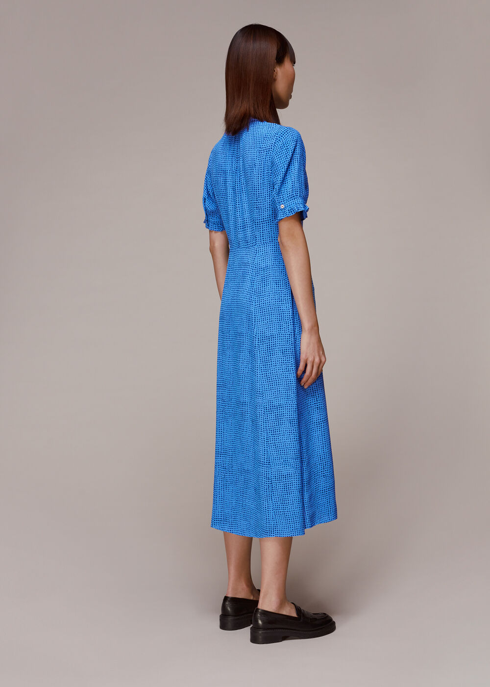 Peri Spotted Check Shirt Dress