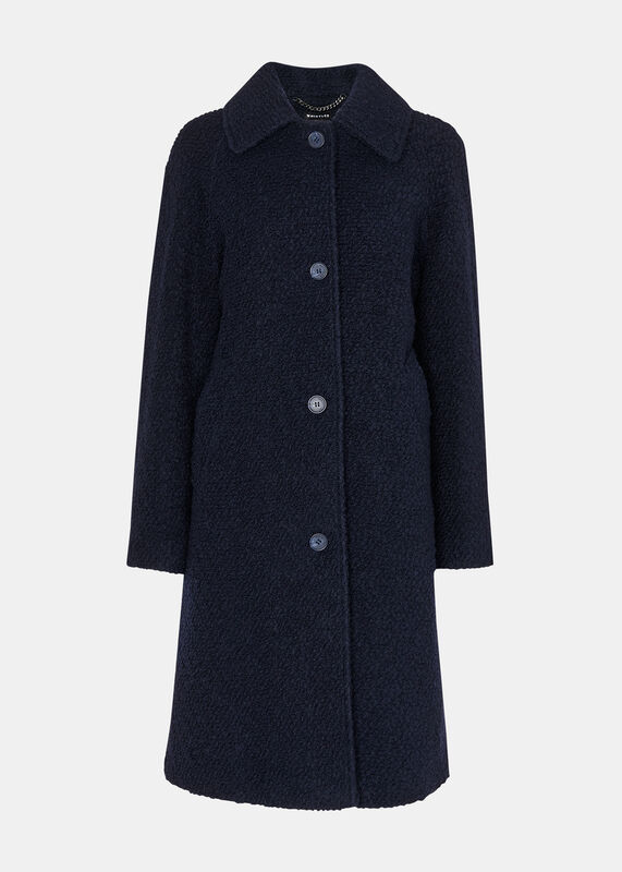 Navy Romy Boucle Coat