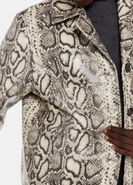 Iyana Snake Print Leather Coat