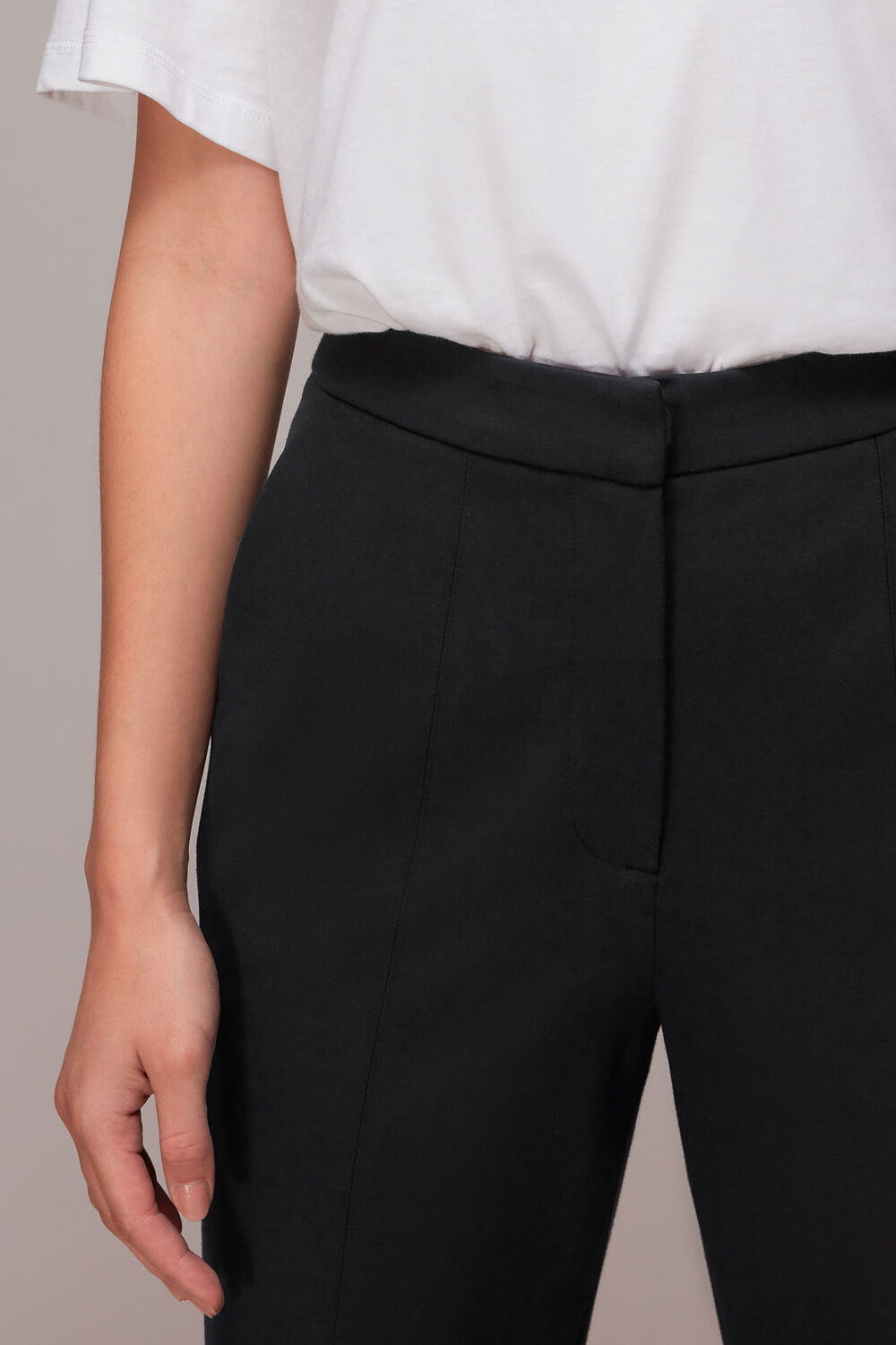Black Ponte Slim Leg Trouser