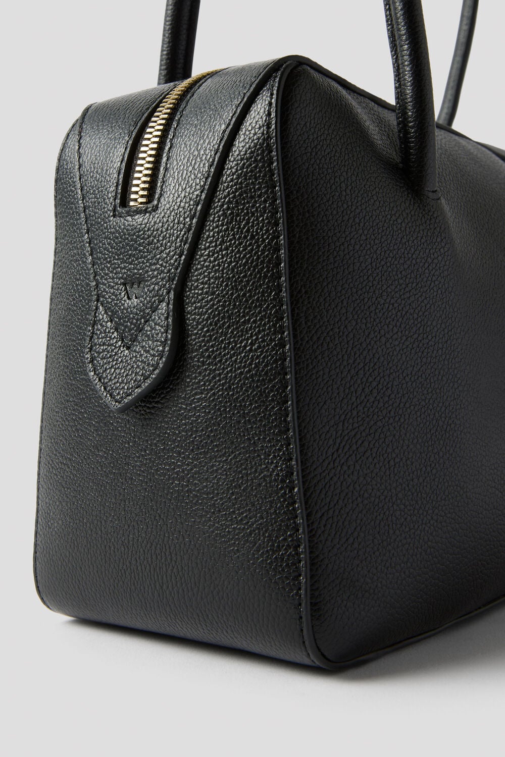 Black Leather Bowling Bag