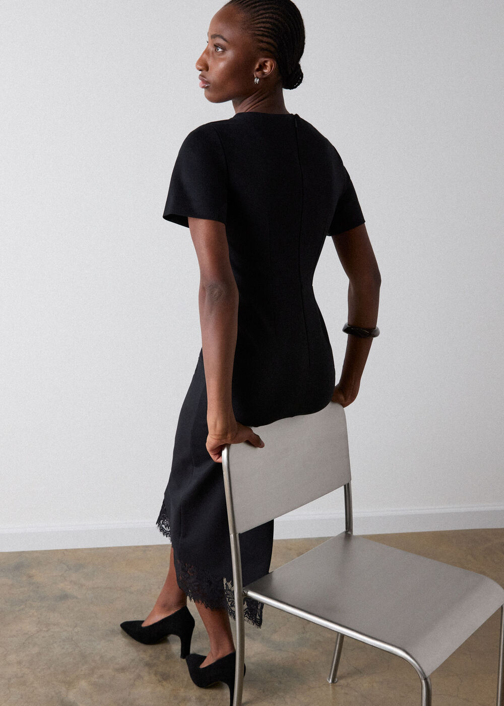 Ponte Detachable Lace Dress