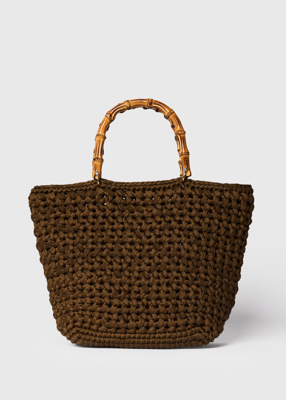 Bamboo Handle Crochet Bag