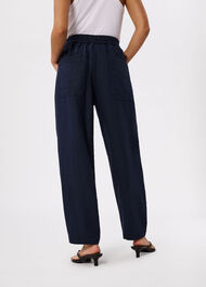 Petite Linen Barrel Leg Trouser