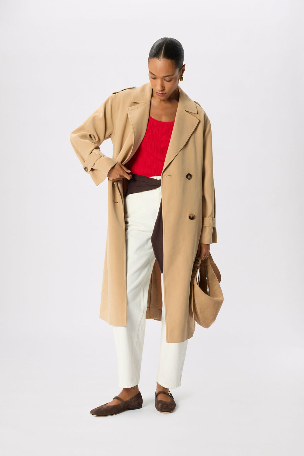 Neutral Riley Trench Coat
