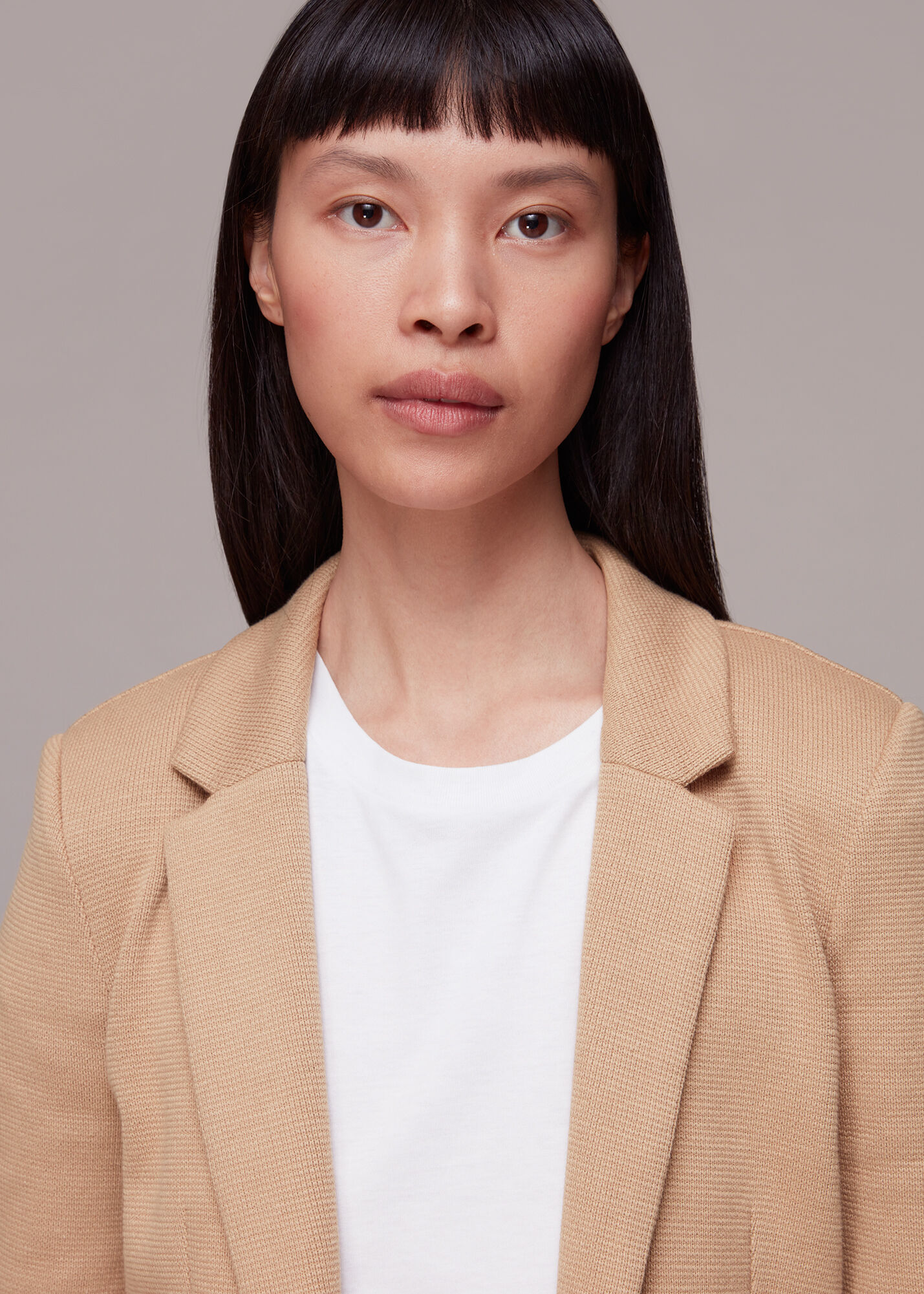 Camel Slim Jersey Jacket WHISTLES
