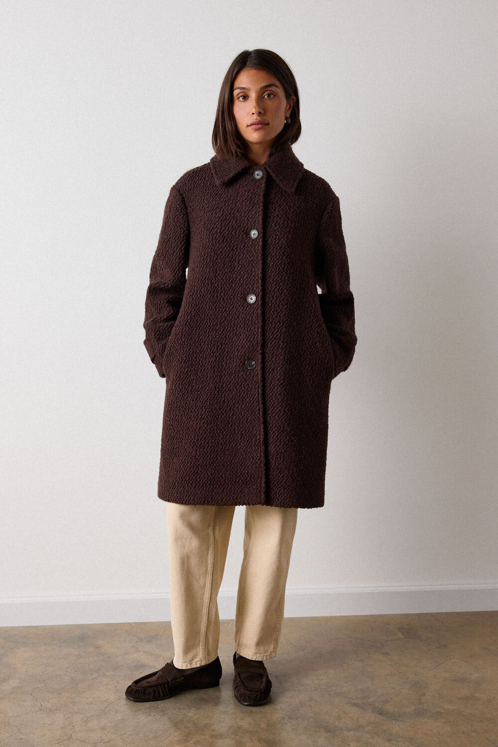 Petite Boucle Wool Car Coat
