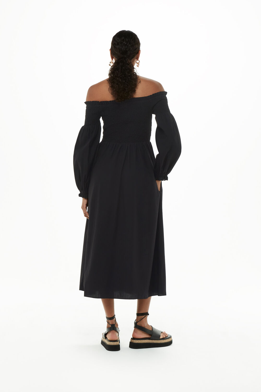 Clara Bardot Poplin Dress