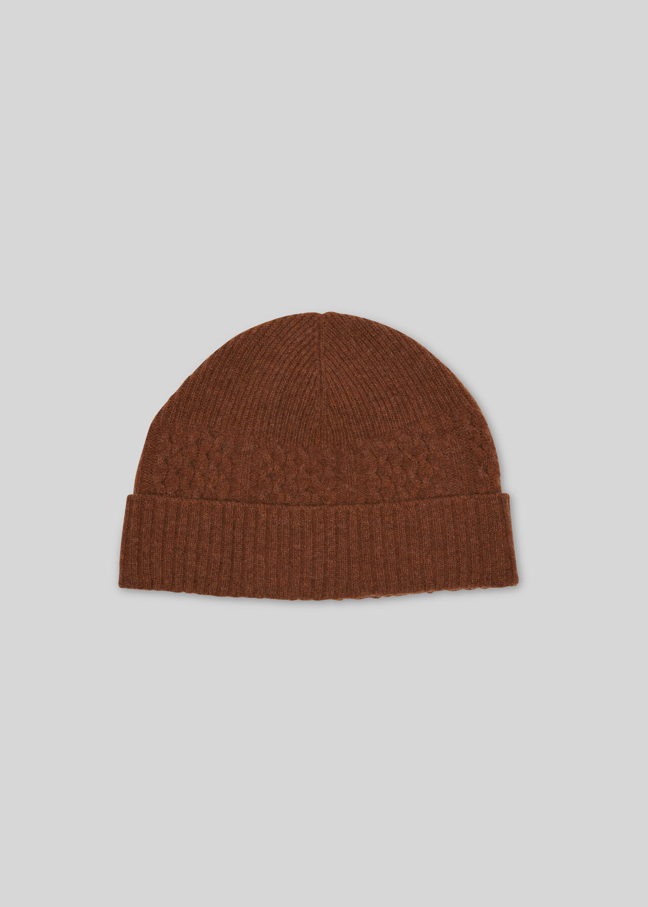 Cable Knit Beanie Hat Camel