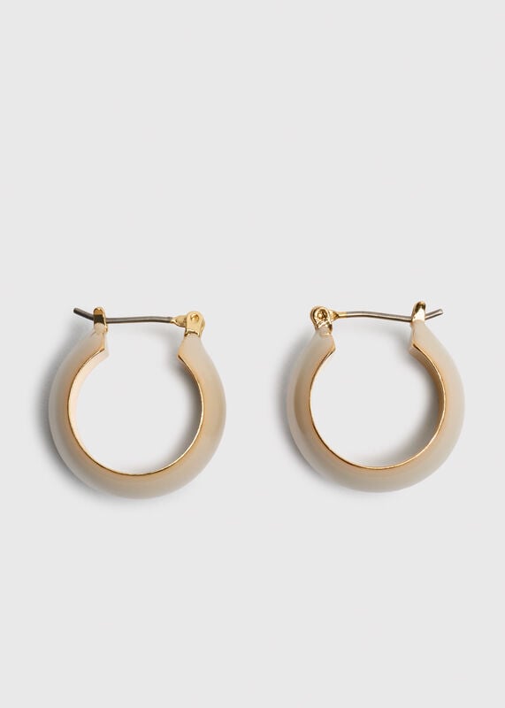 Neutral Enamel Wide Hoop
