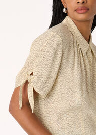 Dashed Marks Tie Sleeve Shirt