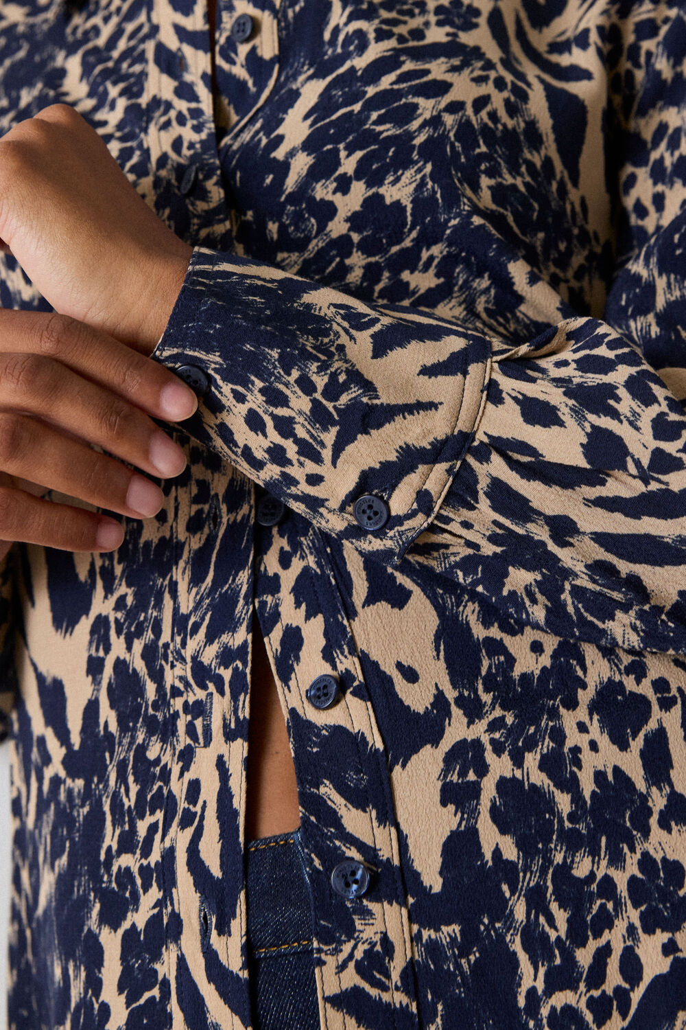 Patchwork Leopard Print Shirt