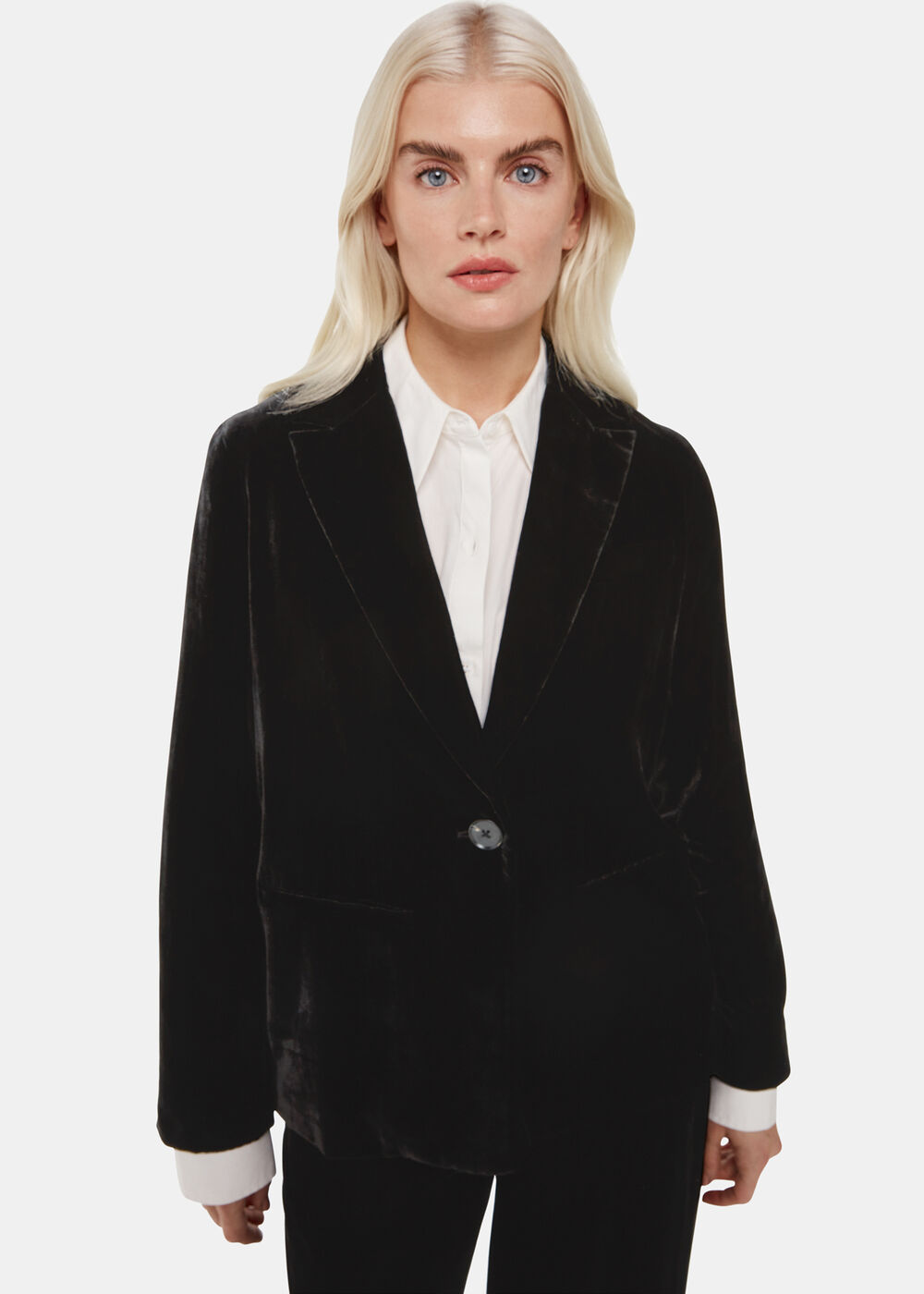 Petite Olivia Velvet Blazer