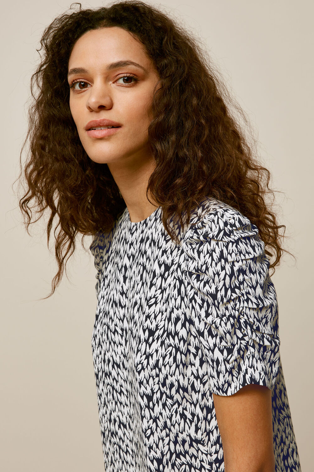 Petal Print Dress Black/Multi