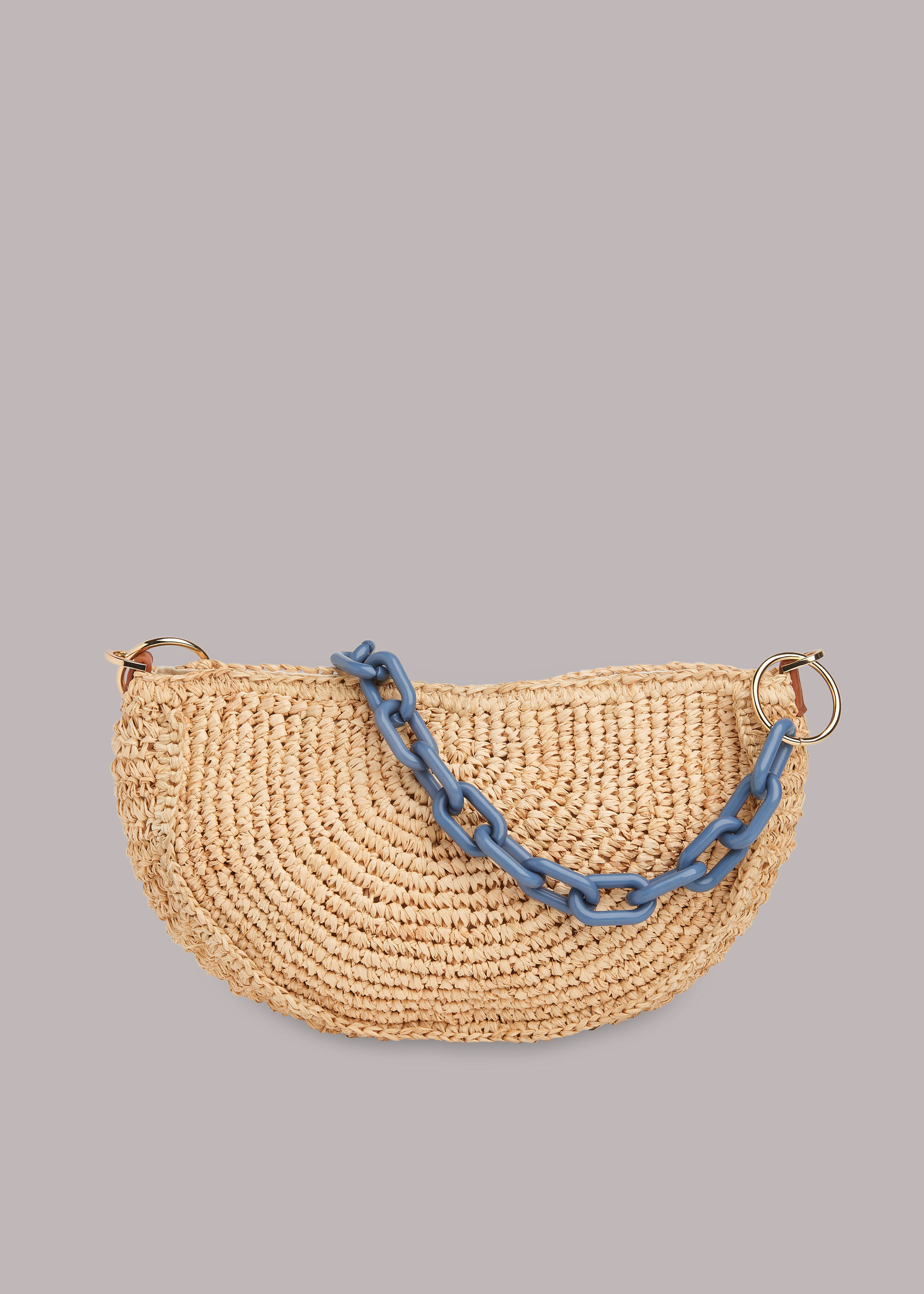 Straw half moon bag deals
