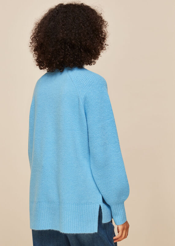 Blue Full Sleeve Knitted Jumper