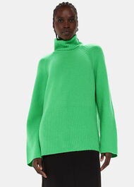 Textured Rib Detail Roll Neck