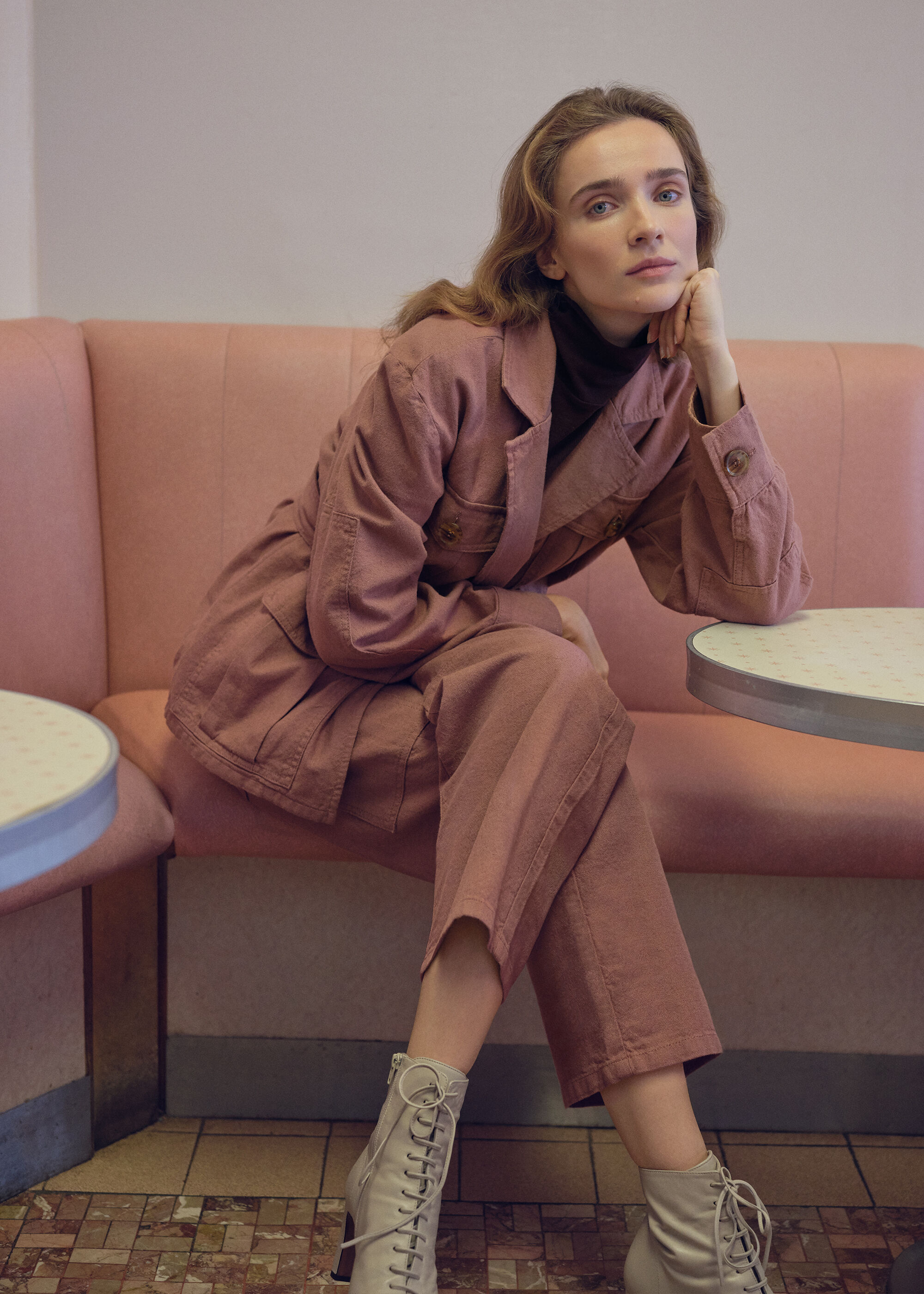 Pink Amenia Belted Utility Jacket WHISTLES